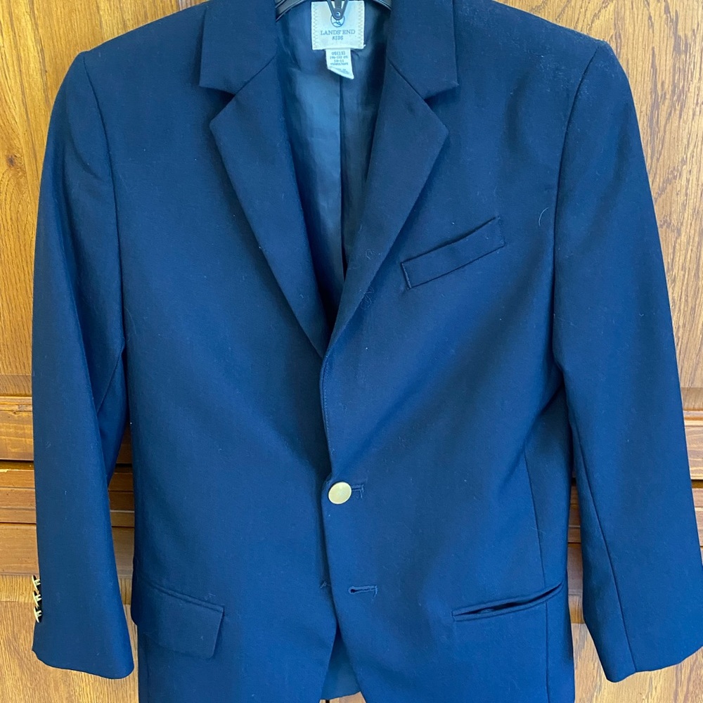 Boys Lands End Navy Blazer.  Size 12.